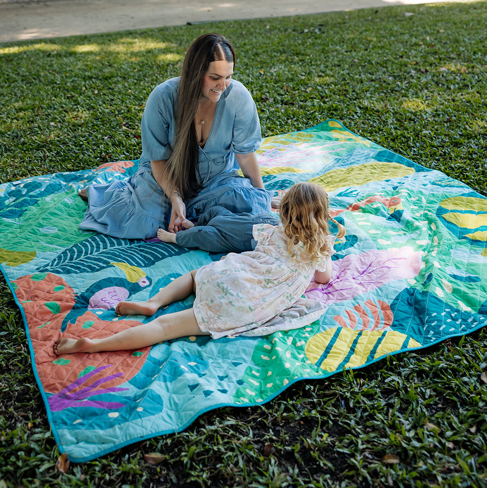 Flamingo-A-Go-Go Picnic Rug | Rudie Nudie Designs