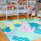 rainbow playroom with colourful play mat