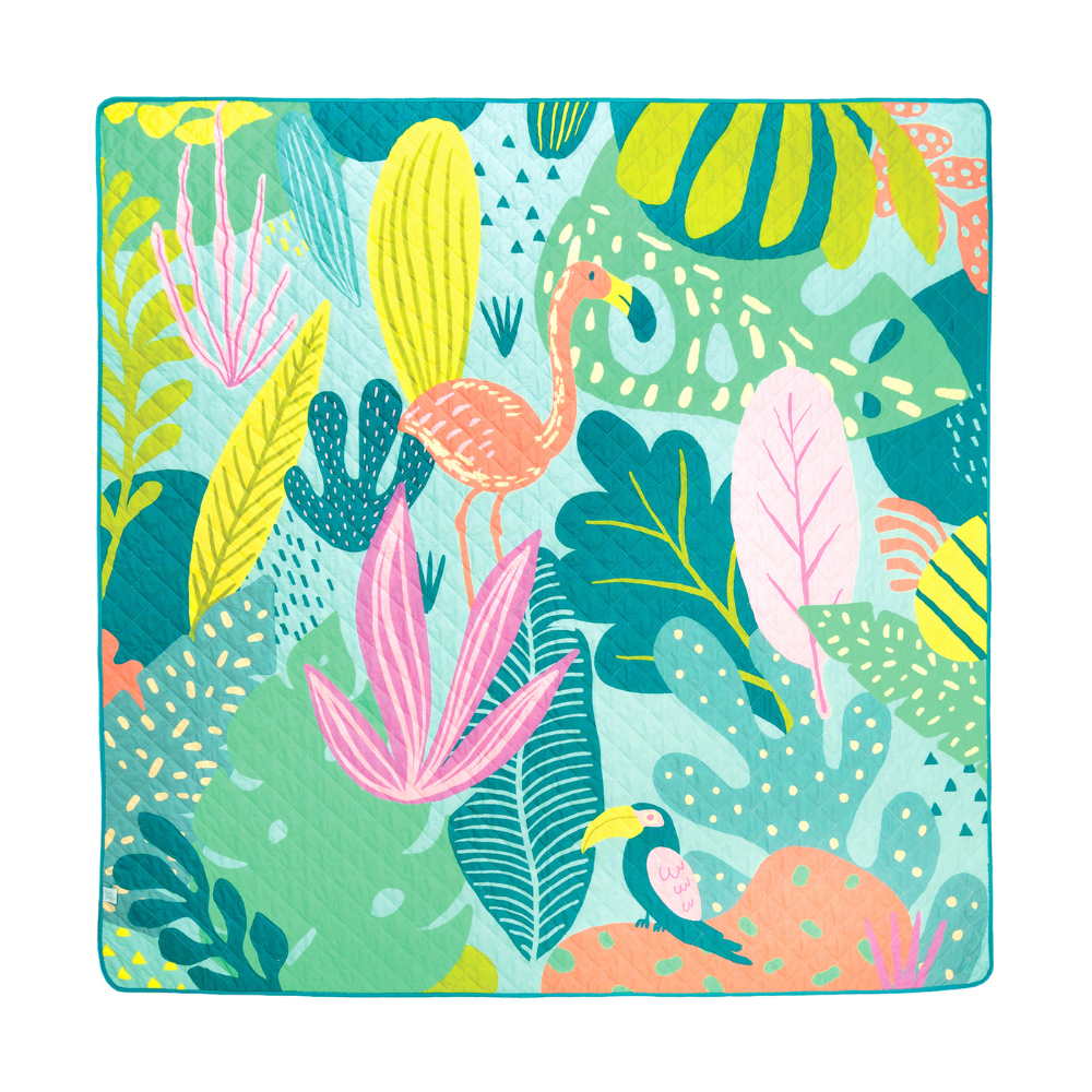 flamingo a go go jumbo beach blanket