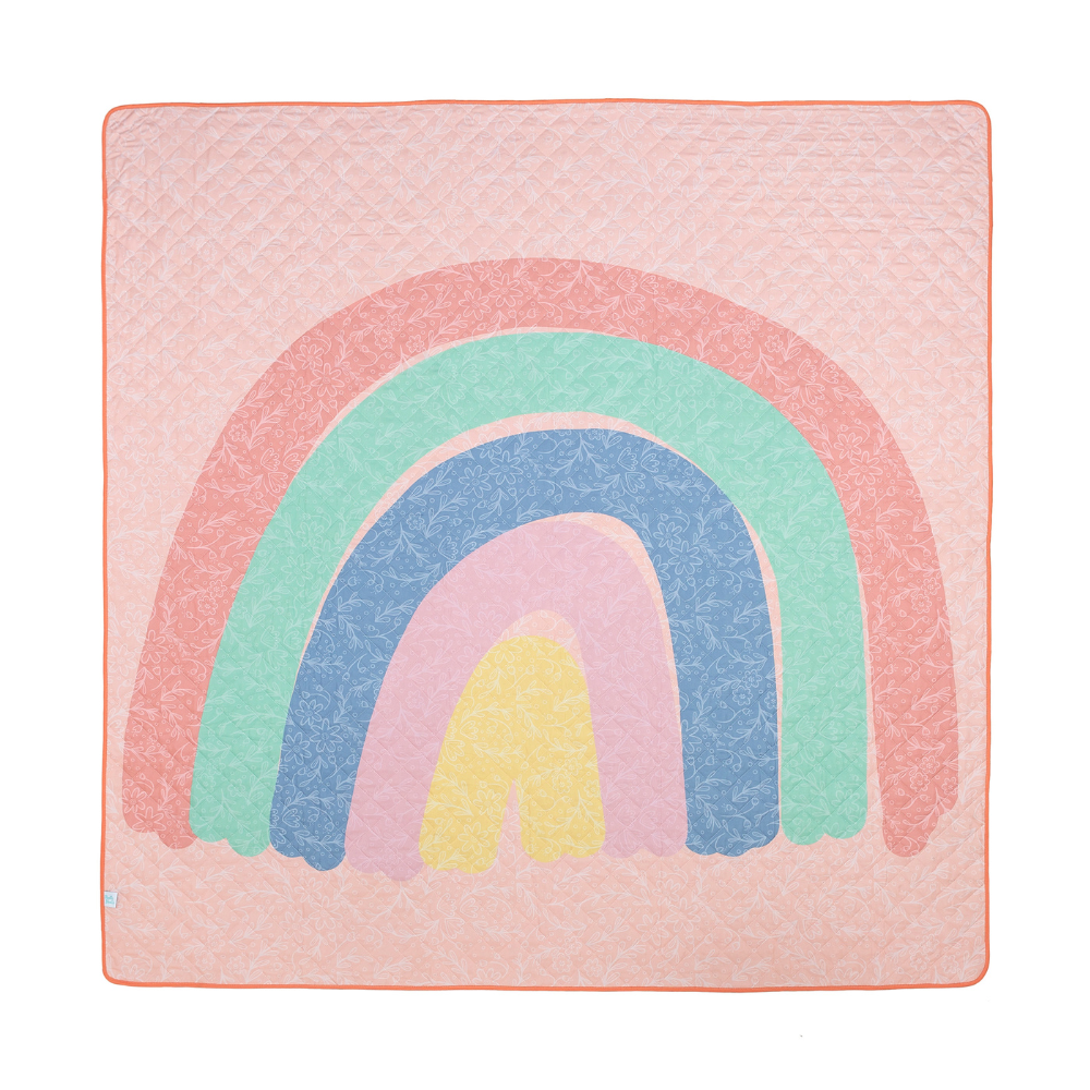 pink kids playmat extra large rainbow blanket